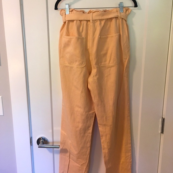 Ann Taylor LOFT Peach-Toned Paperbag Pull On Jeans Size M - Picture 2 of 5